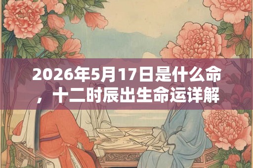 2026年5月17日是什么命，十二时辰出生命运详解