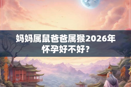 妈妈属鼠爸爸属猴2026年怀孕好不好？