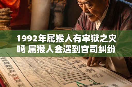 1992年属猴人有牢狱之灾吗 属猴人会遇到官司纠纷吗