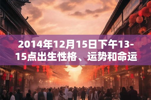 2014年12月15日下午13-15点出生性格、运势和命运