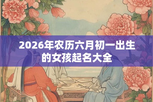 2026年农历六月初一出生的女孩起名大全