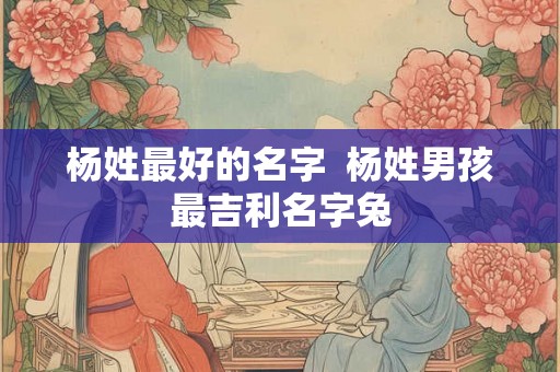 杨姓最好的名字  杨姓男孩最吉利名字兔