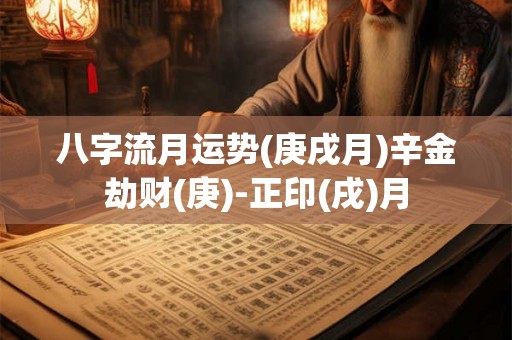 八字流月运势(庚戌月)辛金劫财(庚)-正印(戌)月