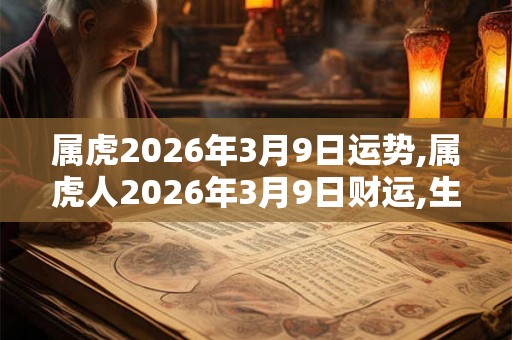属虎2026年3月9日运势,属虎人2026年3月9日财运,生肖虎2026年3月9日运势