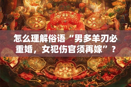 怎么理解俗语“男多羊刃必重婚，女犯伤官须再嫁”？