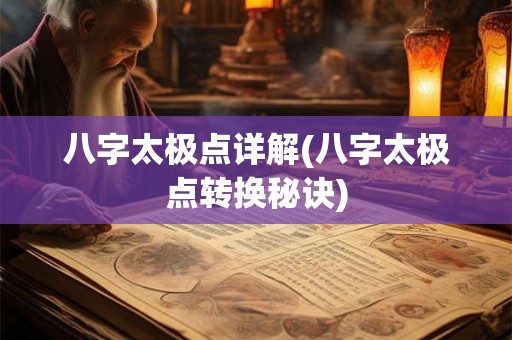 八字太极点详解(八字太极点转换秘诀) 八字太极点详解(八字太极点转换秘诀)