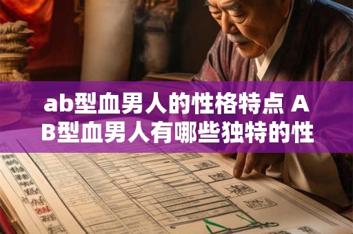 ab型血男人的性格特点 AB型血男人有哪些独特的性格特点