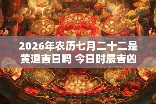 2026年农历七月二十二是黄道吉日吗 今日时辰吉凶