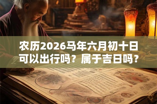 农历2026马年六月初十日可以出行吗?属于吉日吗? 农历2026马年六月初十日可以出行吗?属于吉日吗?