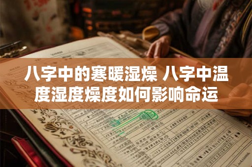 八字中的寒暖湿燥 八字中温度湿度燥度如何影响命运