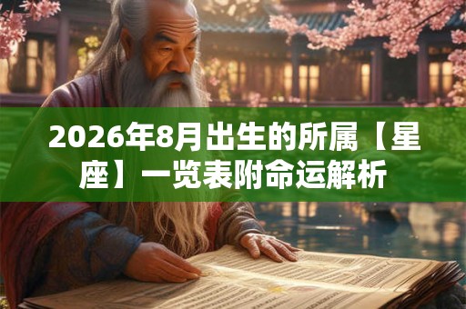 2026年8月出生的所属【星座】一览表附命运解析