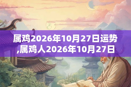 属鸡2026年10月27日运势,属鸡人2026年10月27日财运,生肖鸡2026年10月27日运势