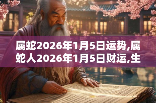 属蛇2026年1月5日运势,属蛇人2026年1月5日财运,生肖蛇2026年1月5日运势