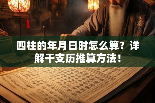 四柱的年月日时怎么算？详解干支历推算方法！