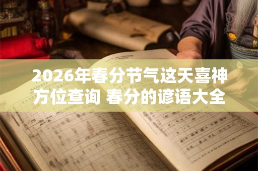 2026年春分节气这天喜神方位查询 春分的谚语大全