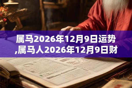 属马2026年12月9日运势,属马人2026年12月9日财运,生肖马2026年12月9日运势 属马2026年12月9日运势,属马人2026年12月9日财运,生肖马2026年12月9日运势