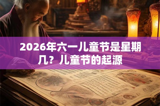 2026年六一儿童节是星期几？儿童节的起源