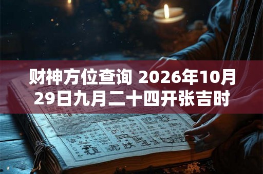 财神方位查询 2026年10月29日九月二十四开张吉时