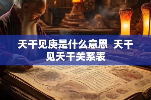 天干见庚是什么意思  天干见天干关系表