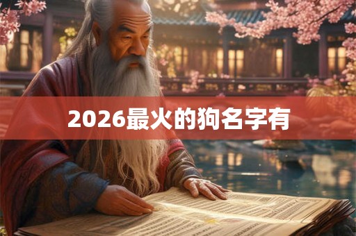 2026最火的狗名字有