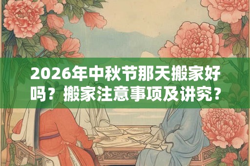 2026年中秋节那天搬家好吗？搬家注意事项及讲究？