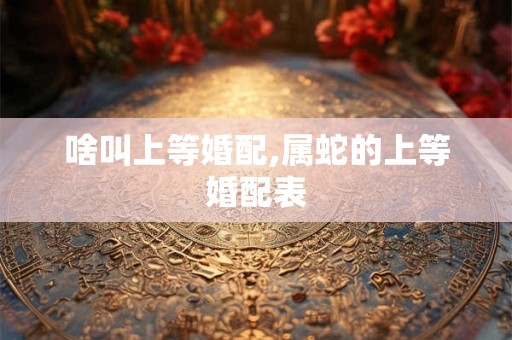 啥叫上等婚配,属蛇的上等婚配表