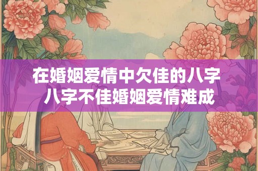 在婚姻爱情中欠佳的八字 八字不佳婚姻爱情难成 在婚姻爱情中欠佳的八字 八字不佳婚姻爱情难成