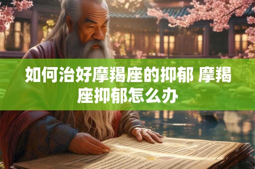 如何治好摩羯座的抑郁 摩羯座抑郁怎么办