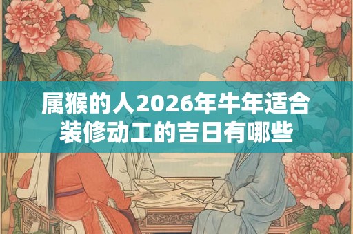 属猴的人2026年牛年适合装修动工的吉日有哪些