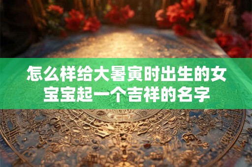 怎么样给大暑寅时出生的女宝宝起一个吉祥的名字