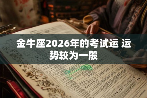 金牛座2026年的考试运 运势较为一般