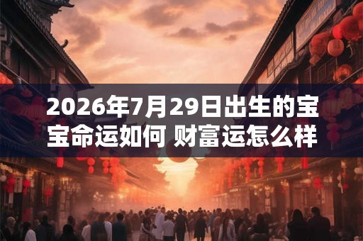 2026年7月29日出生的宝宝命运如何 财富运怎么样
