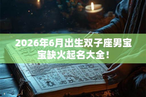2026年6月出生双子座男宝宝缺火起名大全！