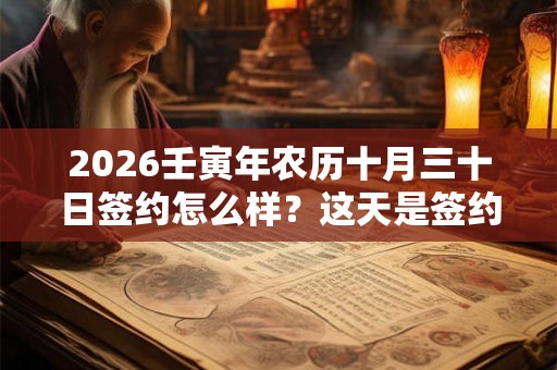 2026壬寅年农历十月三十日签约怎么样？这天是签约吉日吗？