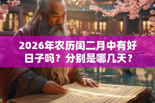 2026年农历闰二月中有好日子吗？分别是哪几天？