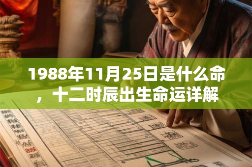 1988年11月25日是什么命，十二时辰出生命运详解