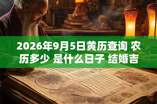 2026年9月5日黄历查询 农历多少 是什么日子 结婚吉时