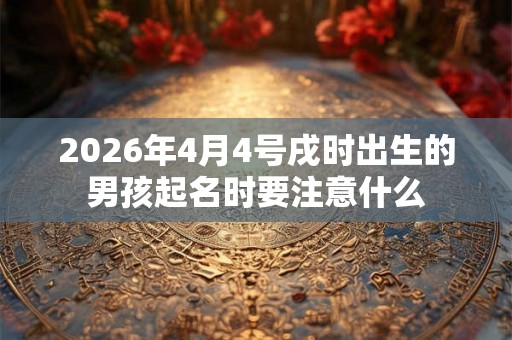 2026年4月4号戌时出生的男孩起名时要注意什么 2026年4月4号戌时出生的男孩起名时要注意什么