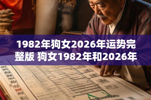 1982年狗女2026年运势完整版 狗女1982年和2026年的运势如何