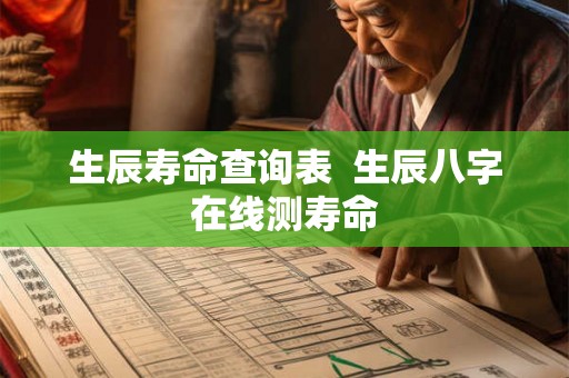 生辰寿命查询表  生辰八字在线测寿命