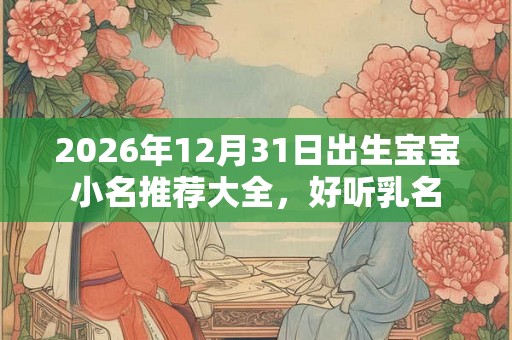 2026年12月31日出生宝宝小名推荐大全，好听乳名