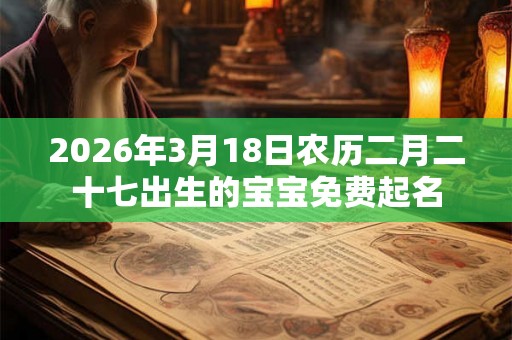 2026年3月18日农历二月二十七出生的宝宝免费起名