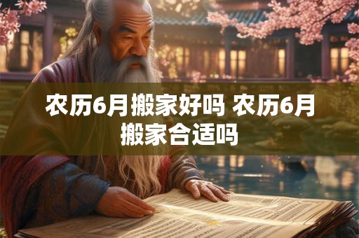 农历6月搬家好吗 农历6月搬家合适吗