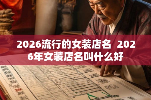 2026流行的女装店名  2026年女装店名叫什么好