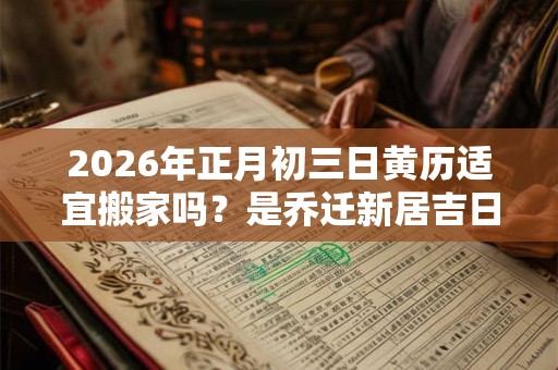 2026年正月初三日黄历适宜搬家吗？是乔迁新居吉日吗？