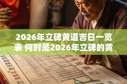 2026年立碑黄道吉日一览表 何时是2026年立碑的黄道吉日