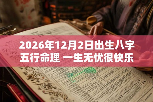 2026年12月2日出生八字五行命理 一生无忧很快乐