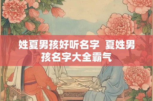 姓夏男孩好听名字  夏姓男孩名字大全霸气