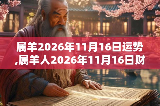 属羊2026年11月16日运势,属羊人2026年11月16日财运,生肖羊2026年11月16日运势
