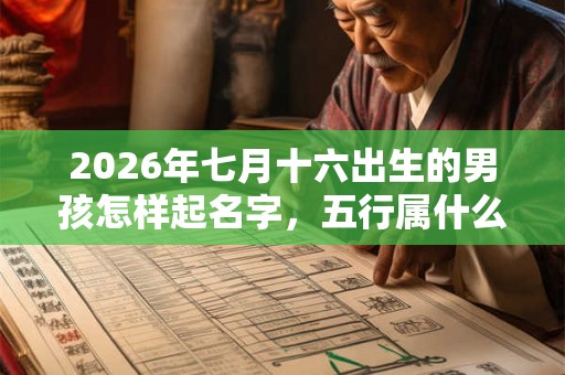 2026年七月十六出生的男孩怎样起名字，五行属什么